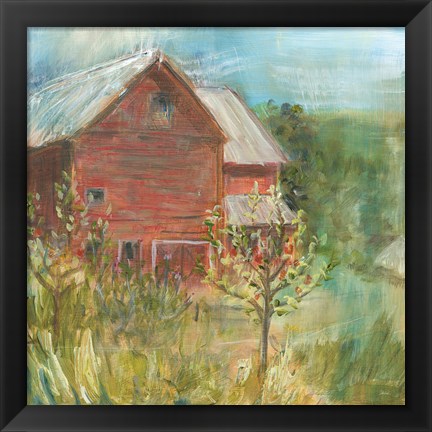 Framed Barn Orchard Print