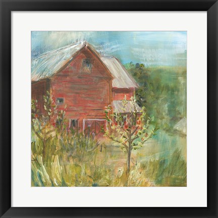 Framed Barn Orchard Print