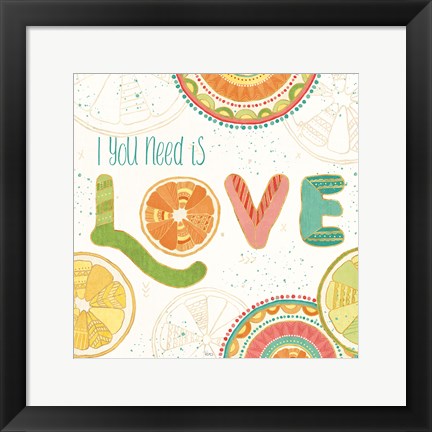 Framed Citrus Splash V Print