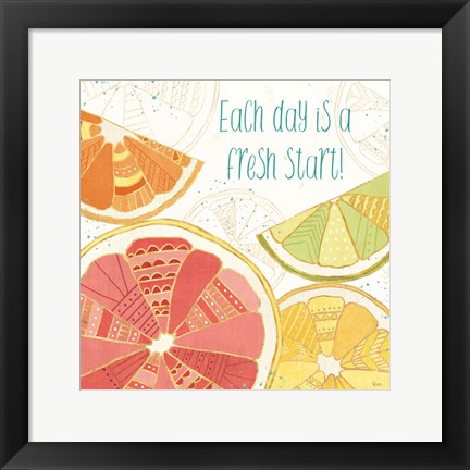 Framed Citrus Splash I Print