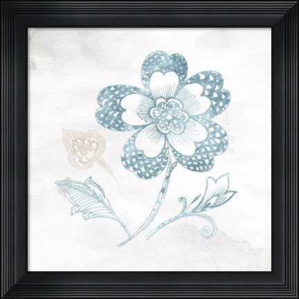 Framed Eastern Boho IV Teal Print