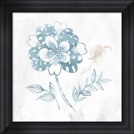 Framed Eastern Boho III Teal Print