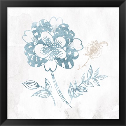 Framed Eastern Boho III Teal Print
