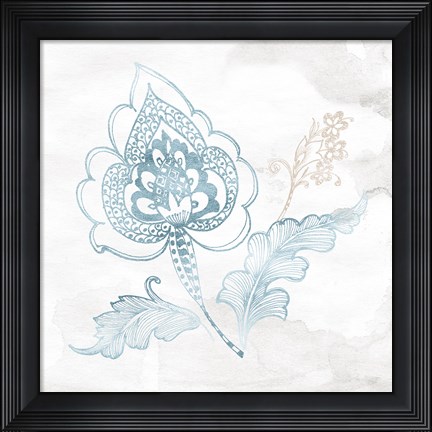 Framed Eastern Boho II Teal Print