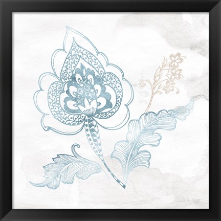 Framed Eastern Boho II Teal Print