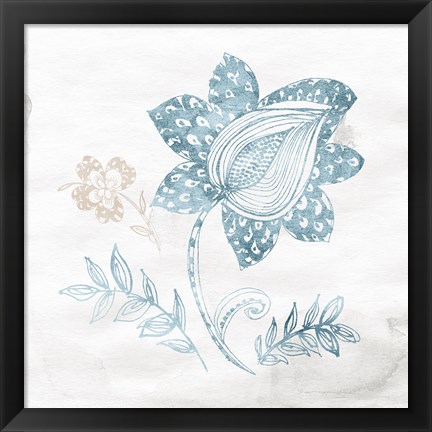 Framed Eastern Boho I Teal Print