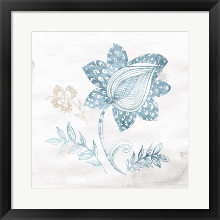 Framed Eastern Boho I Teal Print