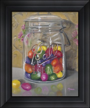 Framed Jar Of Jellybeans Print
