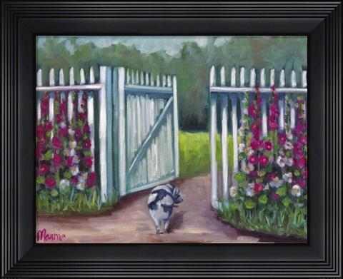 Framed Daisy Smelling Flowers Print