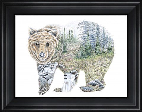 Framed Scenic Bear Print