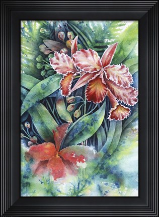 Framed Red Orchid Print