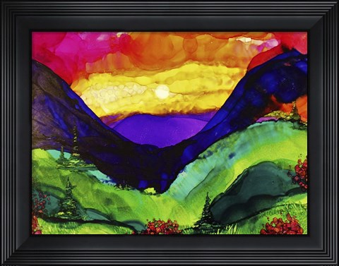 Framed Mountain Sunrise Print