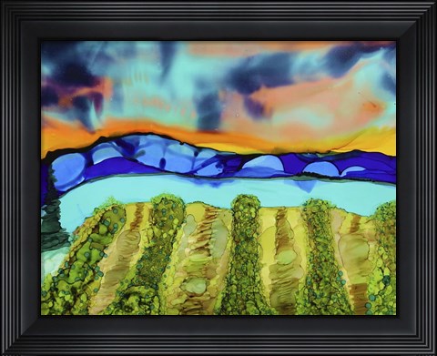 Framed Mountain Vineyard Print