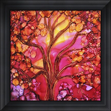 Framed Sunset Tree Print