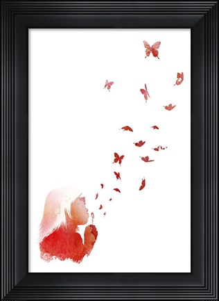 Framed Blowing Butterflies Print