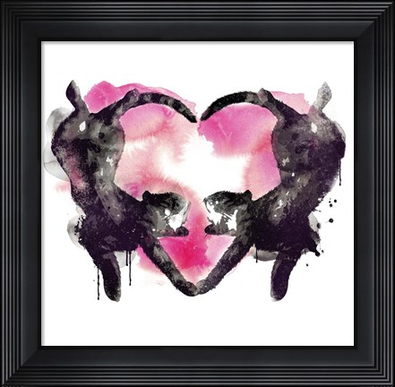 Framed Cat Love 2 Print