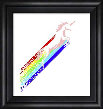 Framed Pixel Unicorn Print