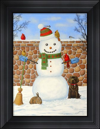 Framed Snowman Print