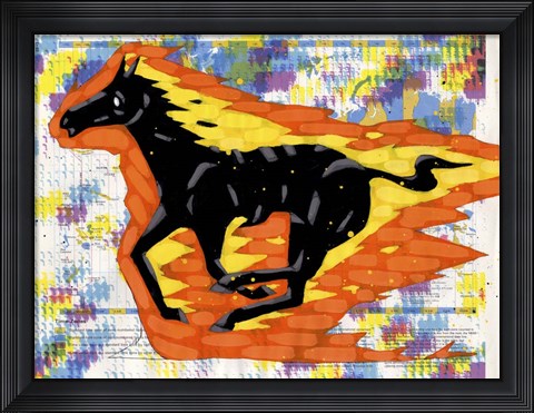 Framed Runnin Out The Flames Print