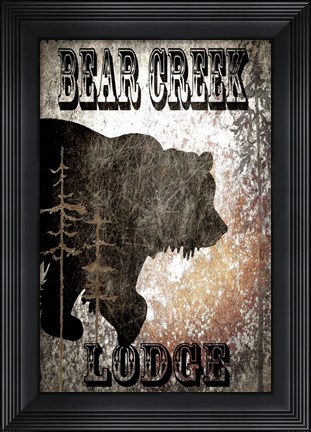 Framed Bear Creek Lodge - Black Print