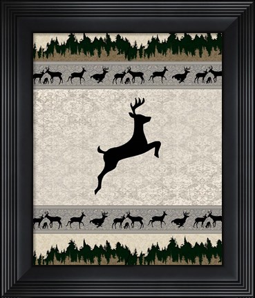Framed Deer Surface Pattern V1 10 Print
