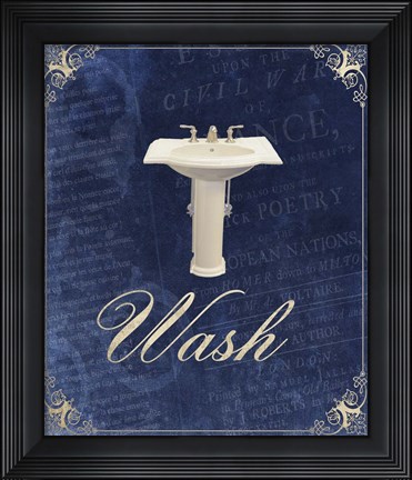 Framed Beloved Bath Blue 2 Print