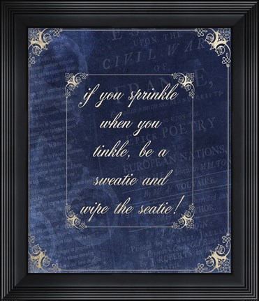 Framed Beloved Bath Blue 3 Print
