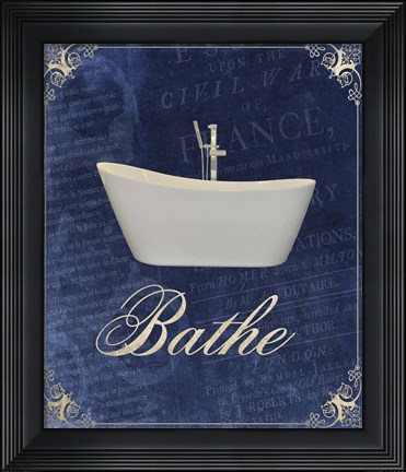 Framed Beloved Bath Blue 1 Print