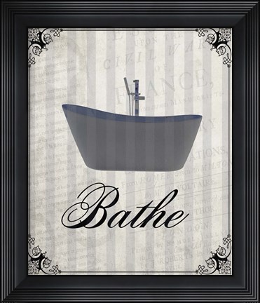 Framed Beloved Bath Grey 1 Print