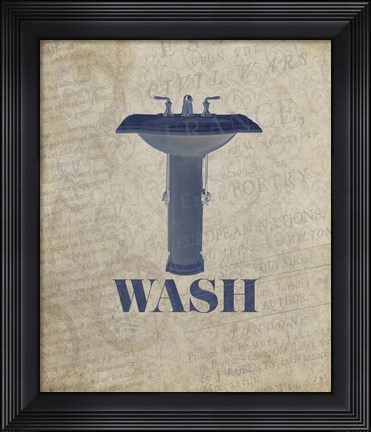 Framed Beloved Bath Blue - Wash Print