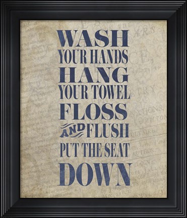 Framed Beloved Bath Blue - Floss Print