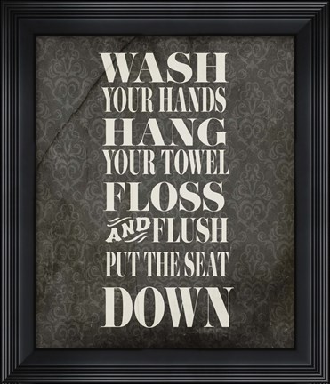 Framed Beloved Bath Black - Floss Print