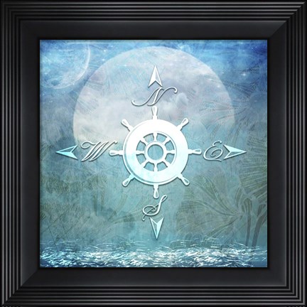 Framed Sailor Away Compass Print