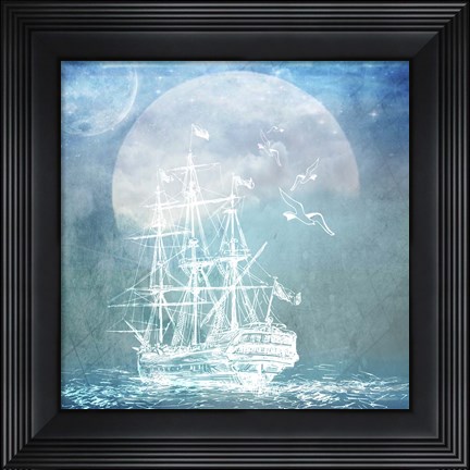 Framed Sailor Away Ship 2 Print