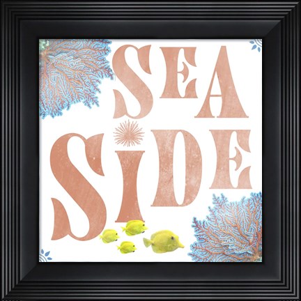Framed Beach Sign 3 Print