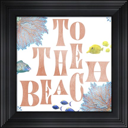 Framed Beach Sign 4 Print