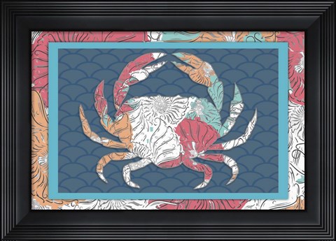 Framed Sea Side BoHo - Crab Print