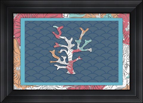 Framed Sea Side BoHo - Coral Print