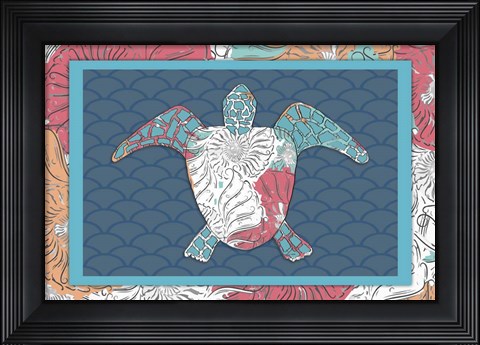 Framed Sea Side BoHo - Turtle Print