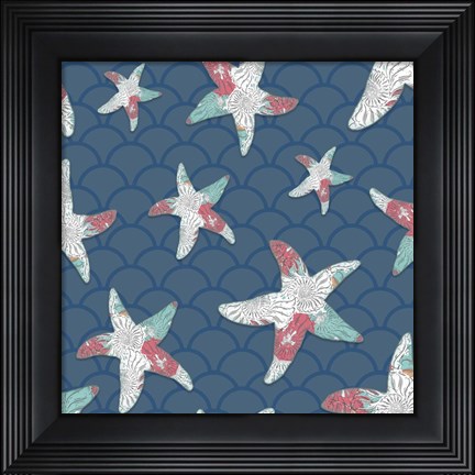 Framed Sea Side BoHo Pattern - Starfish Print