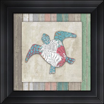 Framed Sea Side BoHo Frame  - Turtle Print