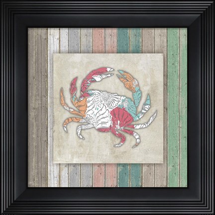 Framed Sea Side BoHo Frame - Crab Print