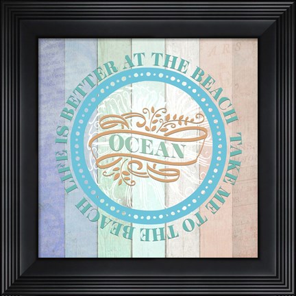 Framed Sea Side Gypsy V4 Sign 2 Print