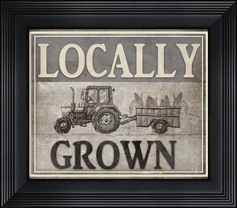 Framed Locally Grown Tractor Print