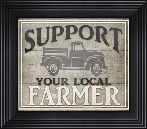 Framed Vintage Farm Sign - Local Farmer Print