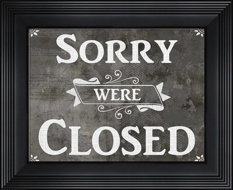 Framed Farm Sign Closed Print