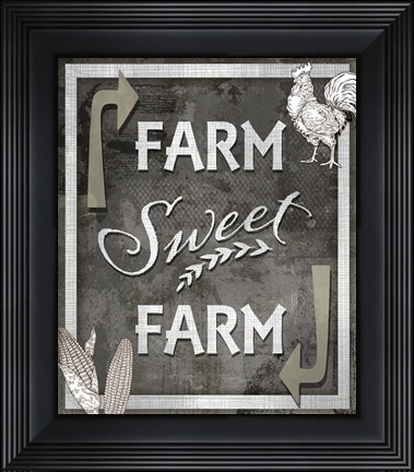 Framed Farm Sign Farm Sweet Farm 1 Print