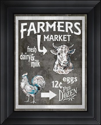 Framed Farm Sign Farmers Market 3 Print