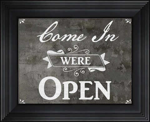 Framed Farm Sign Open Print