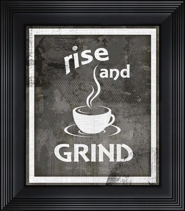Framed Farm Sign Rise And Grind Print
